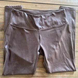 Time and Tru Chocolate Brown Sleek Faux Leather Slimming Leggings Wz XL